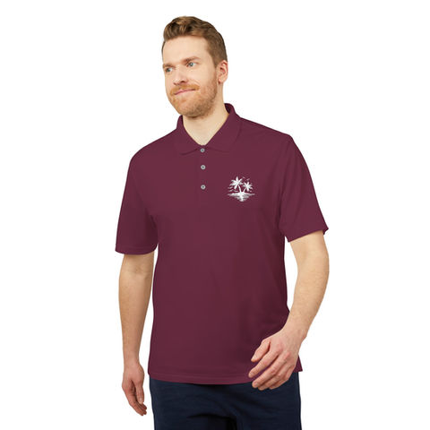 Man wearing a royal blue quarter-zip performance pullover