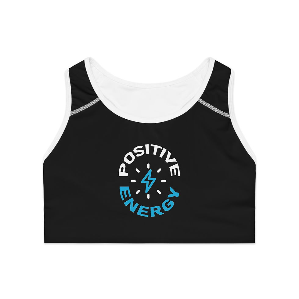 Thumbnail: Positive Energy Sports Bra for Active Women - Workout & Fitness Apparel Black