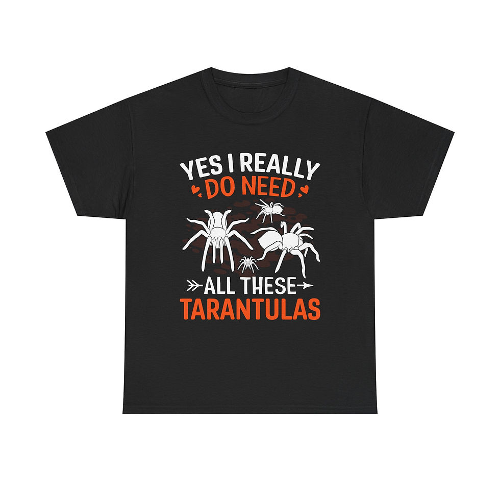 Thumbnail: Men's Funny Tarantula Lover's Heavy Soft Cotton Tee - Cool Halloween Vibes