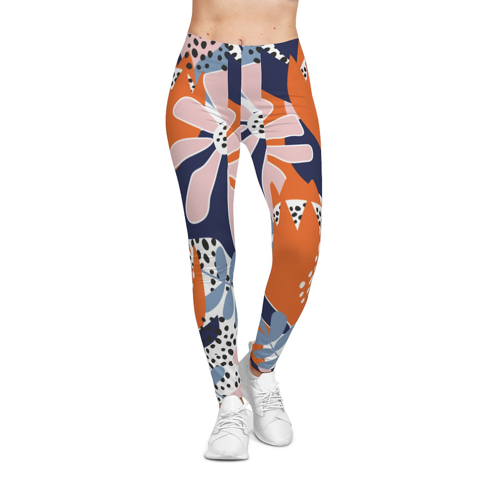 Thumbnail: Vibrant Floral Women's Casual Leggings for Everyday Comfort and Positive Energy