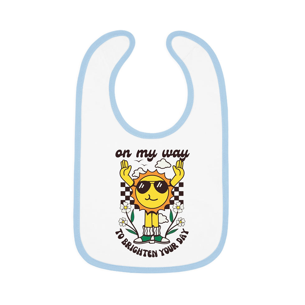 Thumbnail: Cute Baby Bib - "On My Way to Brighten Your Day" Positive Vibes from Toddlers