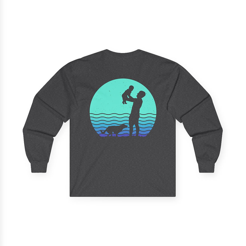 Thumbnail: Bohemian Style Ocean-Themed Long Sleeve Tee - Gift for Dad with Summer Vibes