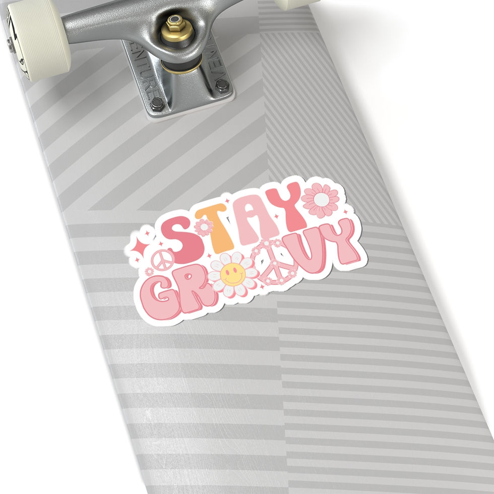 Thumbnail: Stay Groovy Kiss-Cut Stickers | Retro Flower Power Decals for Old School Vibes