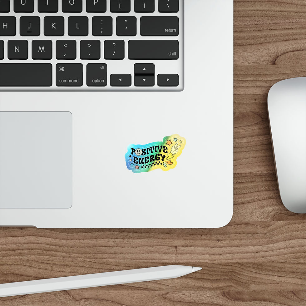 Thumbnail: Holographic Die-Cut Stickers - Positive Energy Vibe for Skaters & Trendsetters