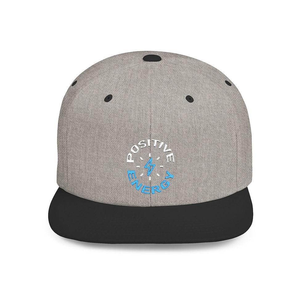 Thumbnail: Stay Positive Flat Bill Snapback Cap - Inspirational Apparel for Everyday Style