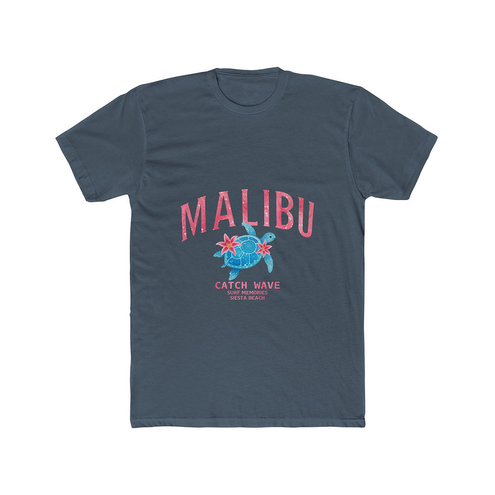 Thumbnail: Malibu Catch Wave Women's Soft Cotton Crew T-shirt - Perfect Vintage Beach Vibes