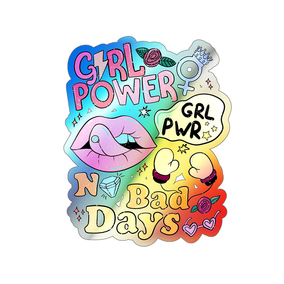 Thumbnail: Holographic Girl Power Die-Cut Stickers | Fun Colorful for Empowerment Vibes