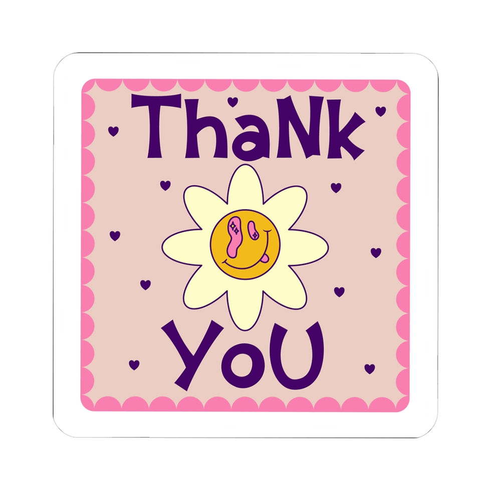 Thumbnail: Thank You Floral Kiss-Cut Stickers | Cute Gratitude & Appreciation Decor