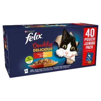 Felix Cat Pouch As Good As It Looks Doubly Delicious In Jelly Meaty Selection