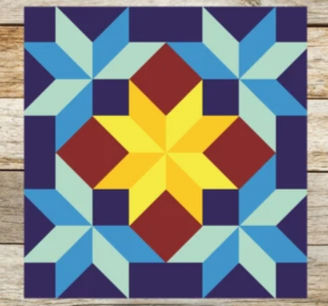 Winter Star Barn Quilt Painting 18in X 18in