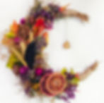 14 in Dried Flower Crescent Moon Wreath