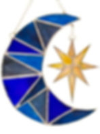 Stained Glass Star And Moon