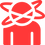 Symbol eines Menschen mit kreisenden Linien um den Kopf – Darstellung von Schwindel oder Benommenheit.