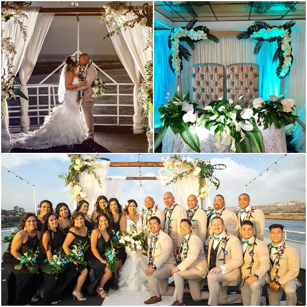 yacht wedding decor mundap rental orange county