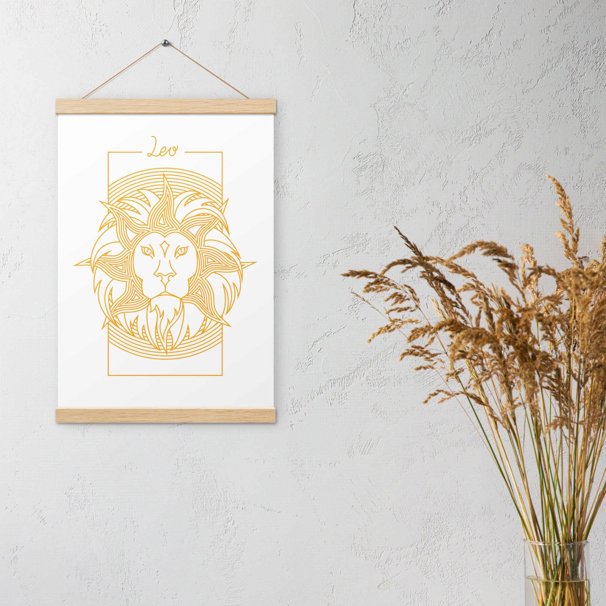 Porte-affiche en bois : Signe Leo