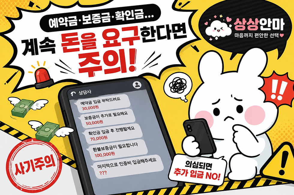 출장안마 예약 시 계속되는 선입금 요구를 주의하세요