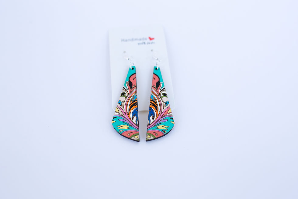 Thumbnail: Hand Painted Wood Earrings