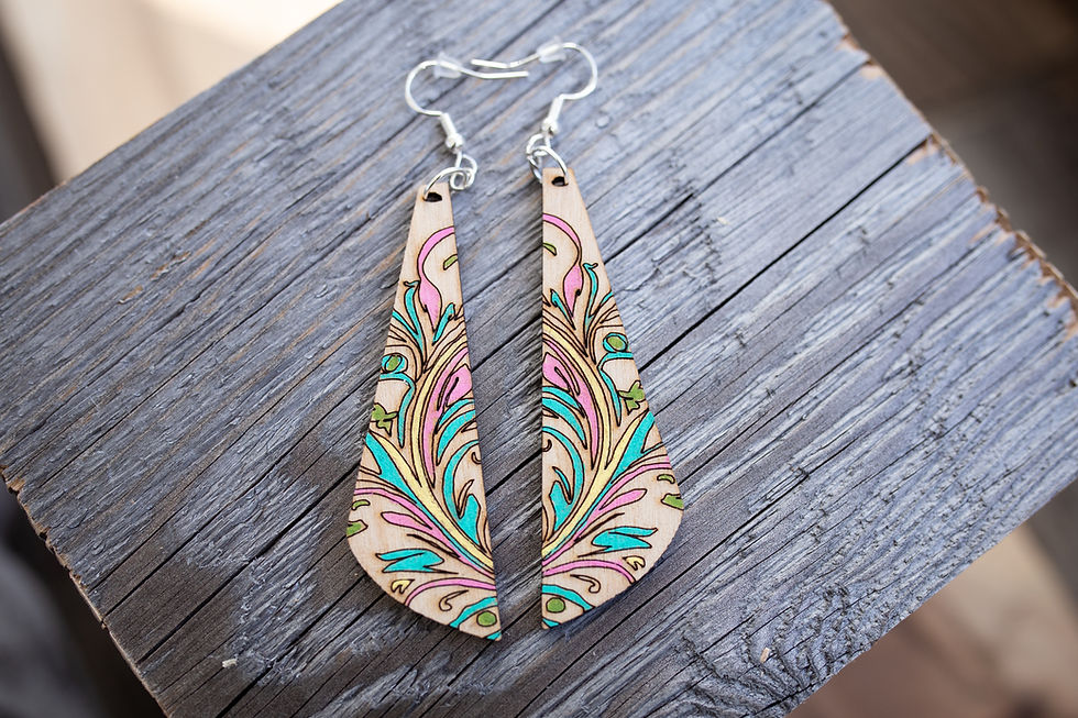 Thumbnail: Hand Painted Laser Cut Earrings