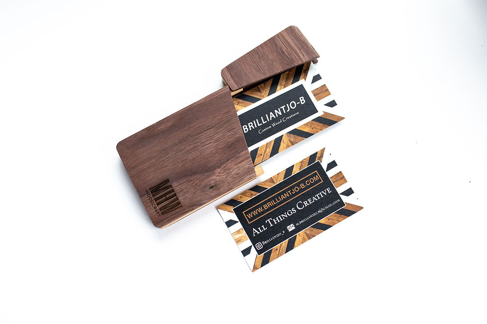 Thumbnail: Personalized Engraved Walnut Business Card Holders