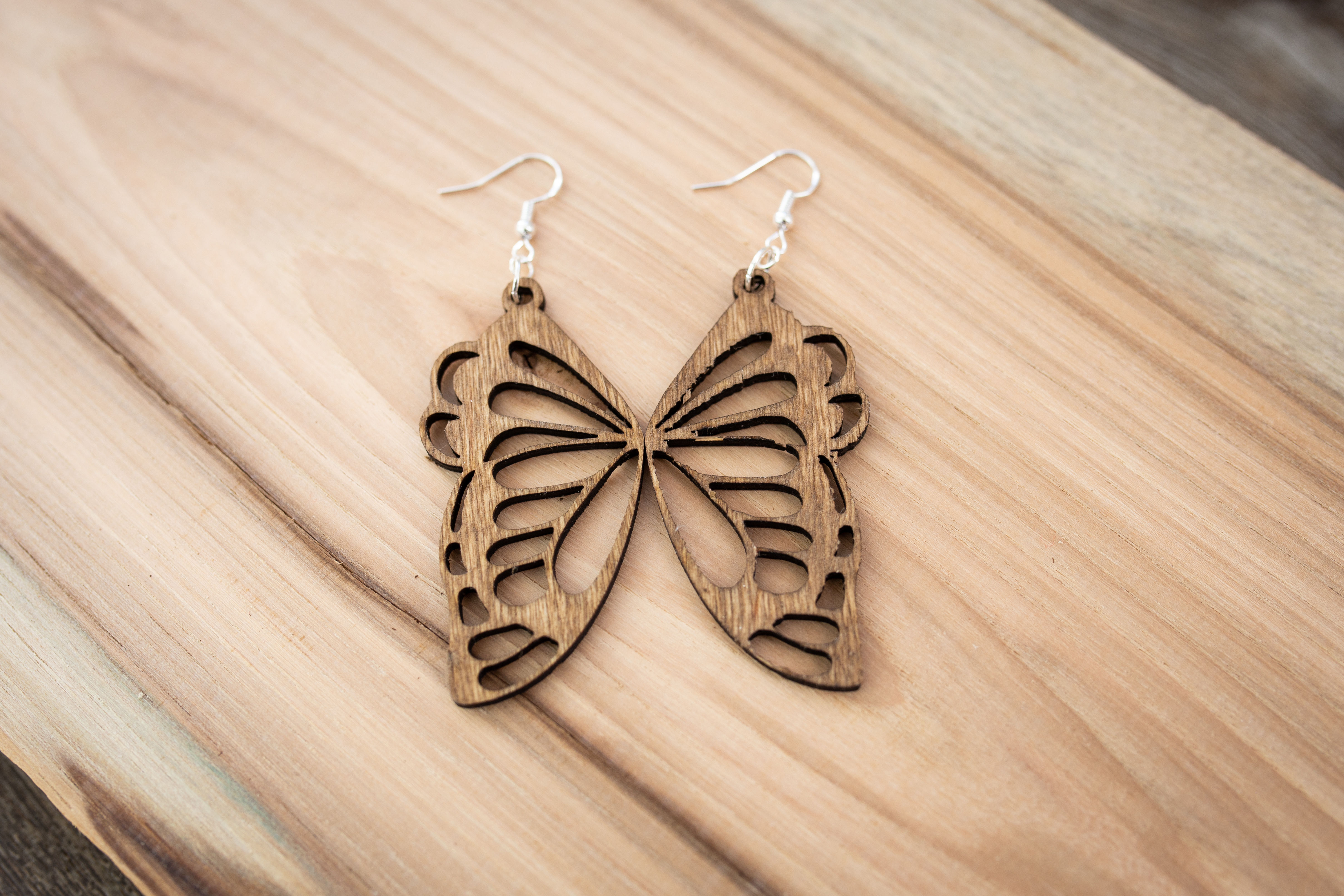 Butterfly Leaf Wooden Earrings