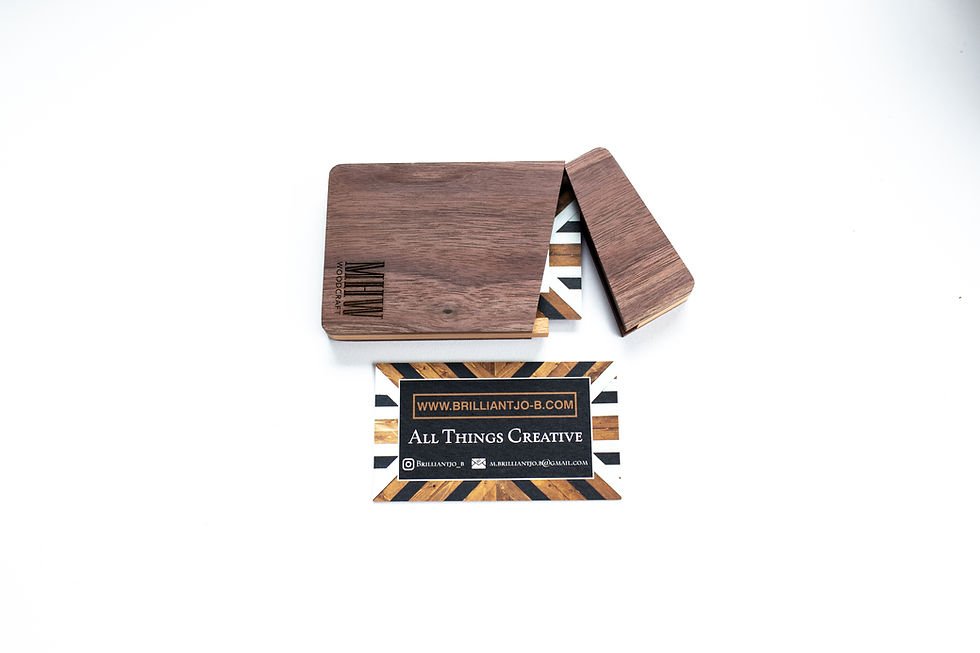 Thumbnail: Personalized Engraved Walnut Business Card Holders