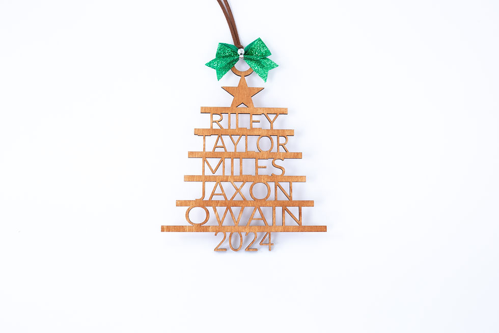 Thumbnail: Personalized Family Name Tree Ornament