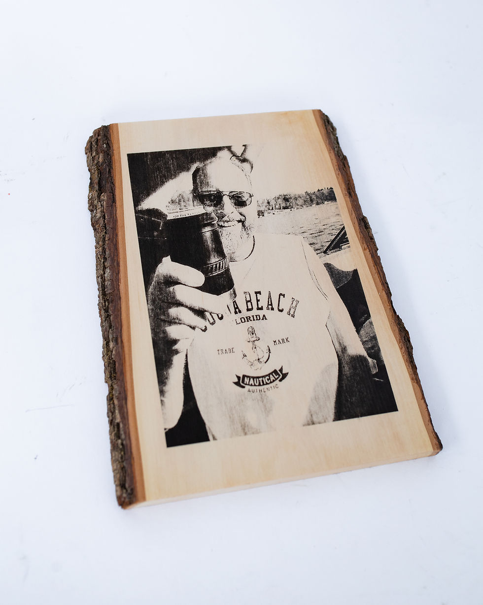 Thumbnail: Laser Engraved Portraits on Live Edge Slab