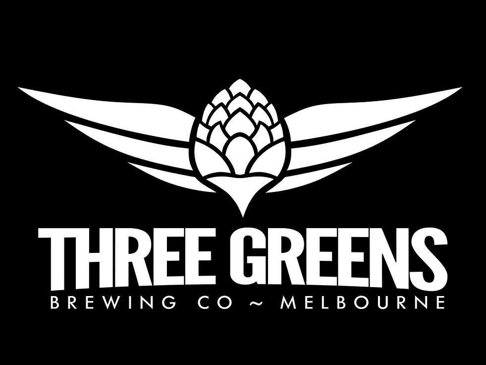 Three Greens Logos White on Black