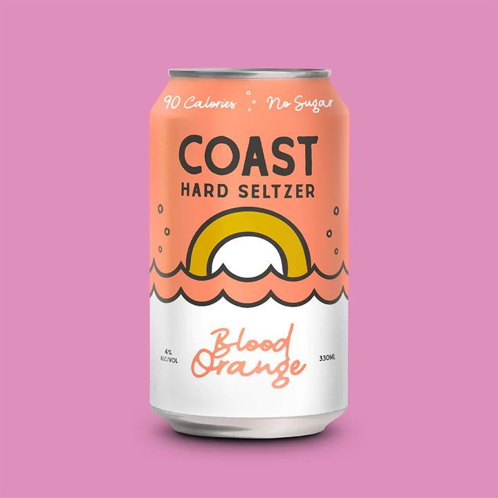 Coast Hard Seltzer Blood Orange 330ml can