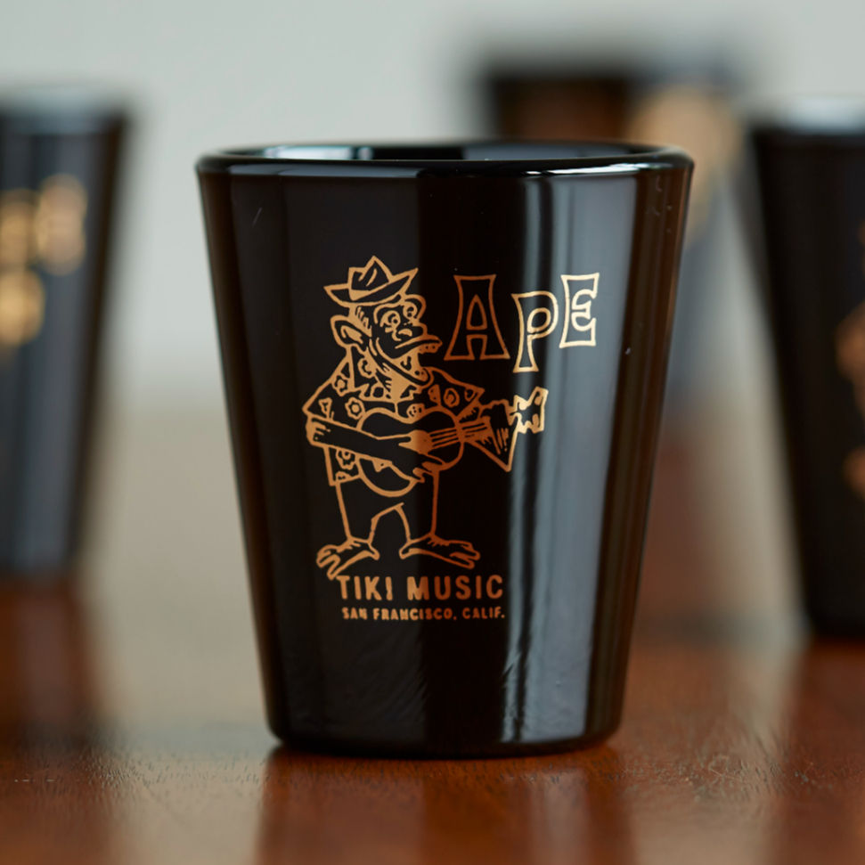 APE Shot Glass Black with Metallic Gold