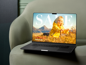 advertisement for lindex, mockup on computer