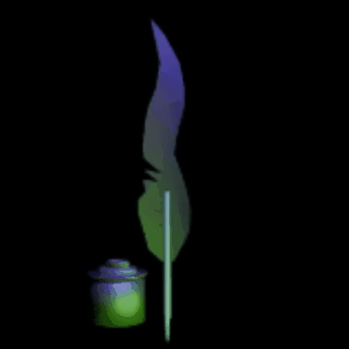 Good of spinning quill and inkwell by Liir Tavo -asset for MMHQ