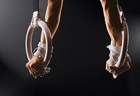 Man Balancing on Gymnastics Rings