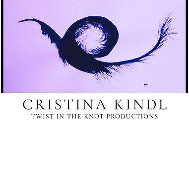 Twist in the Knot Productions Logo - Cristina Kindl (Sketch of twisting branch in black on lilac coloured background.))
