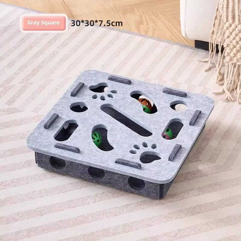 Thumbnail: Felt Puzzle Box Cat Exercise Toy With Ball Indoor