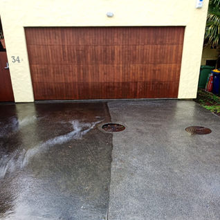 Clean driveway before and after
