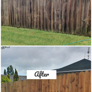 Before & After: Clean wooden fence