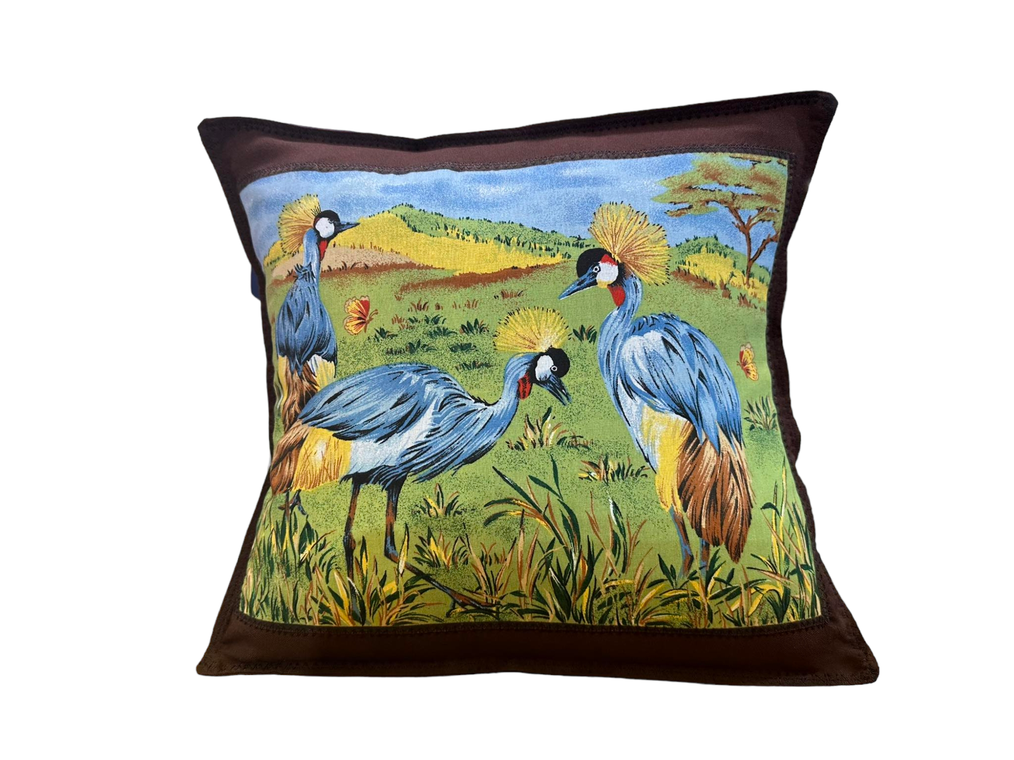 Crowned crane yellow and blue