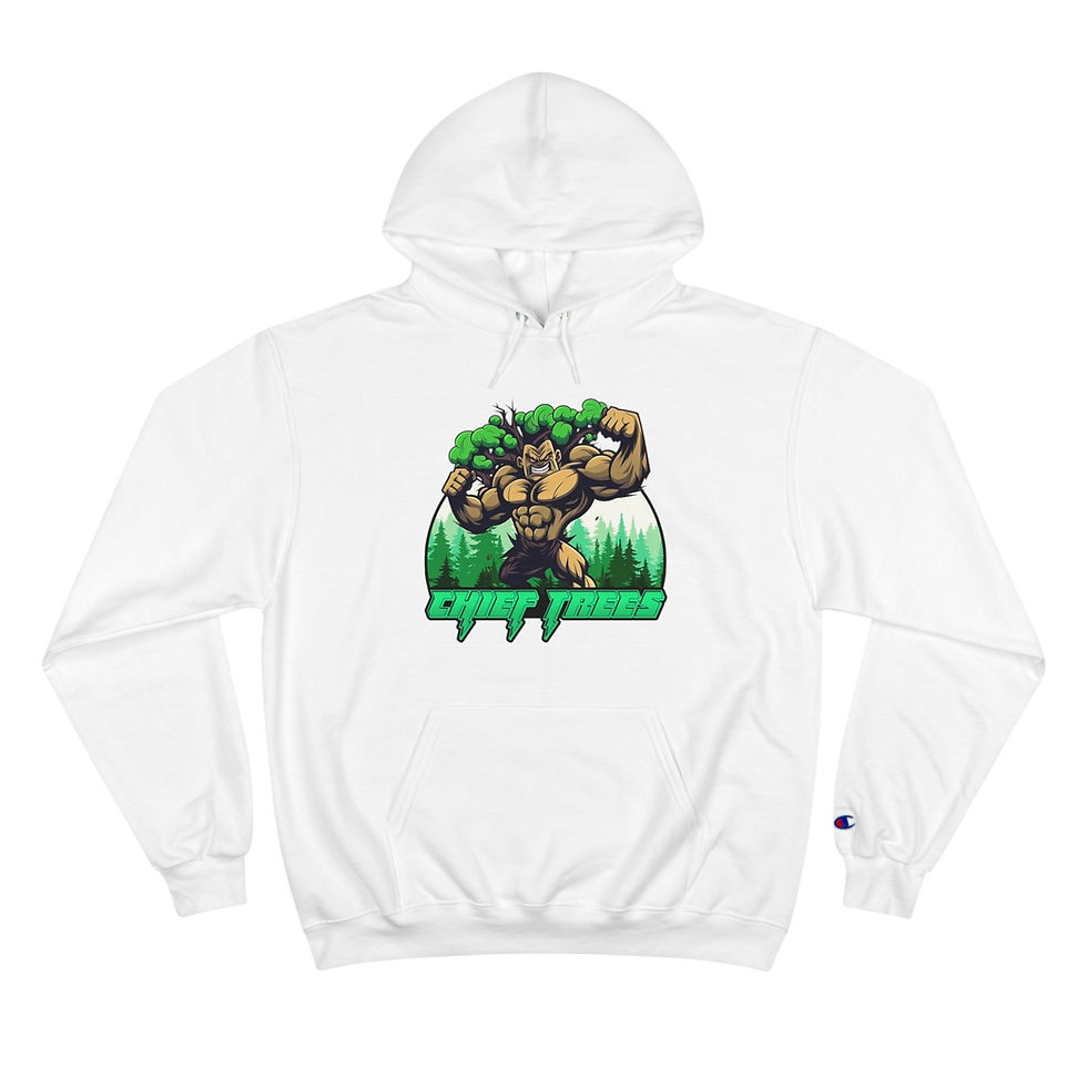 Chief Trees Champion Hoodie - Bold Graphic Design for Nature Lovers