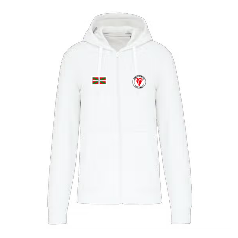 Sweat-shirt capuche zippé blanc