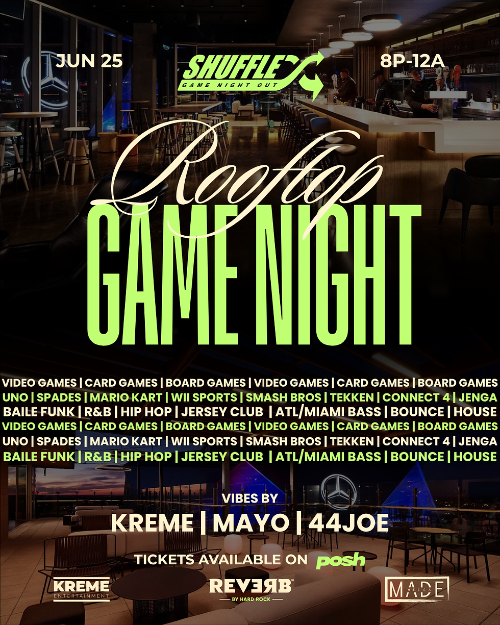 Shuffle: Game Night Out @ RT60 Rooftop Bar