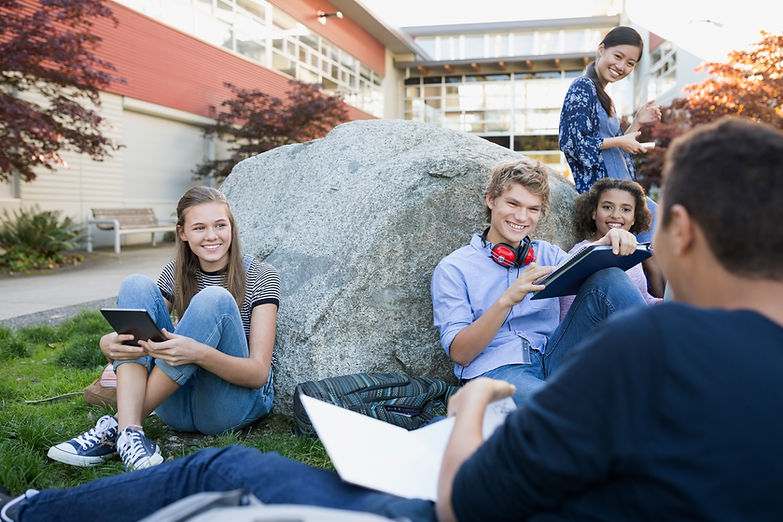 Students Studying Outdoors
