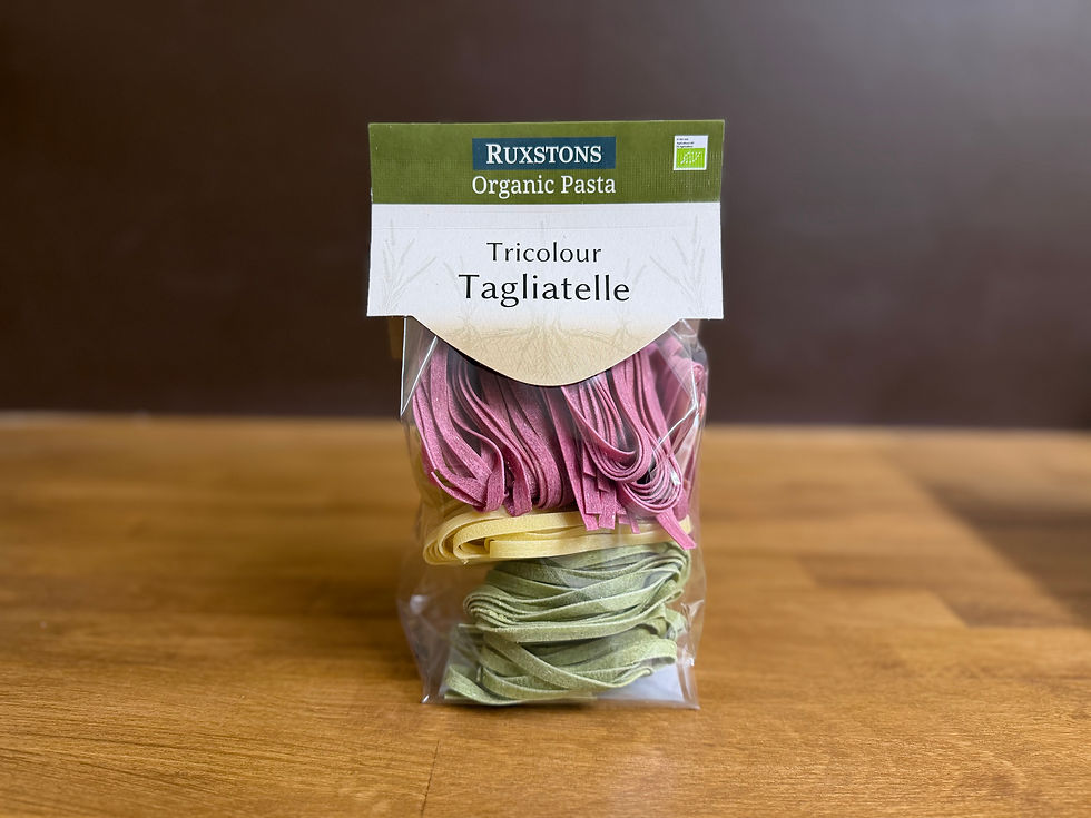 organic tricolour tagliatelle