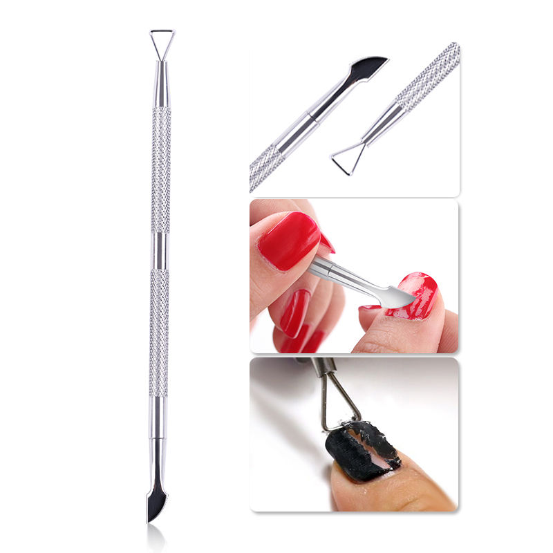 Thumbnail: 1pcs Double-ended Stainless Steel Cuticle Pusher Dead Skin Push Remover For Pedi