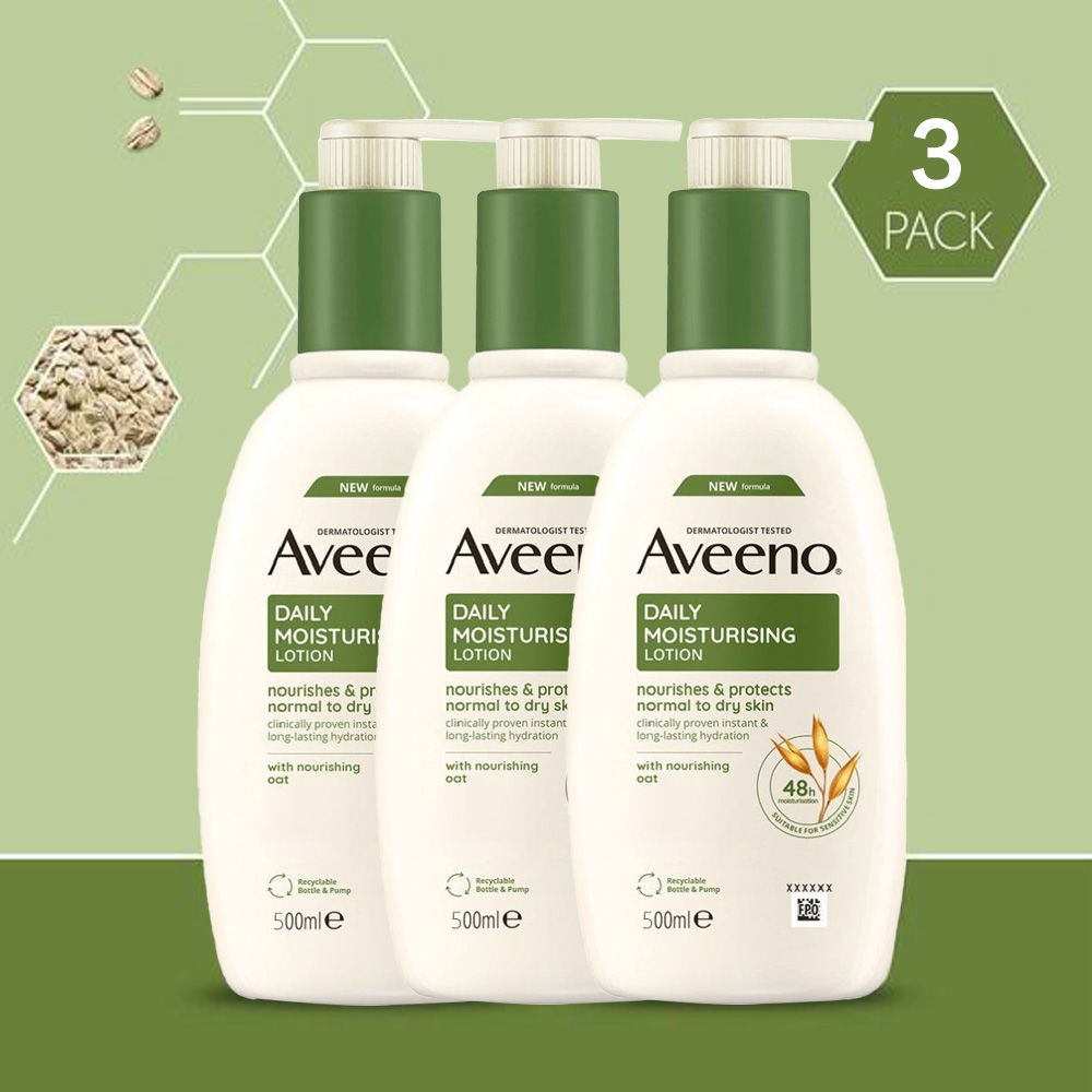 AVEENO - 6 Pack Daily Moisturising Body Lotion 500ml, Suitable Sensitive Skin