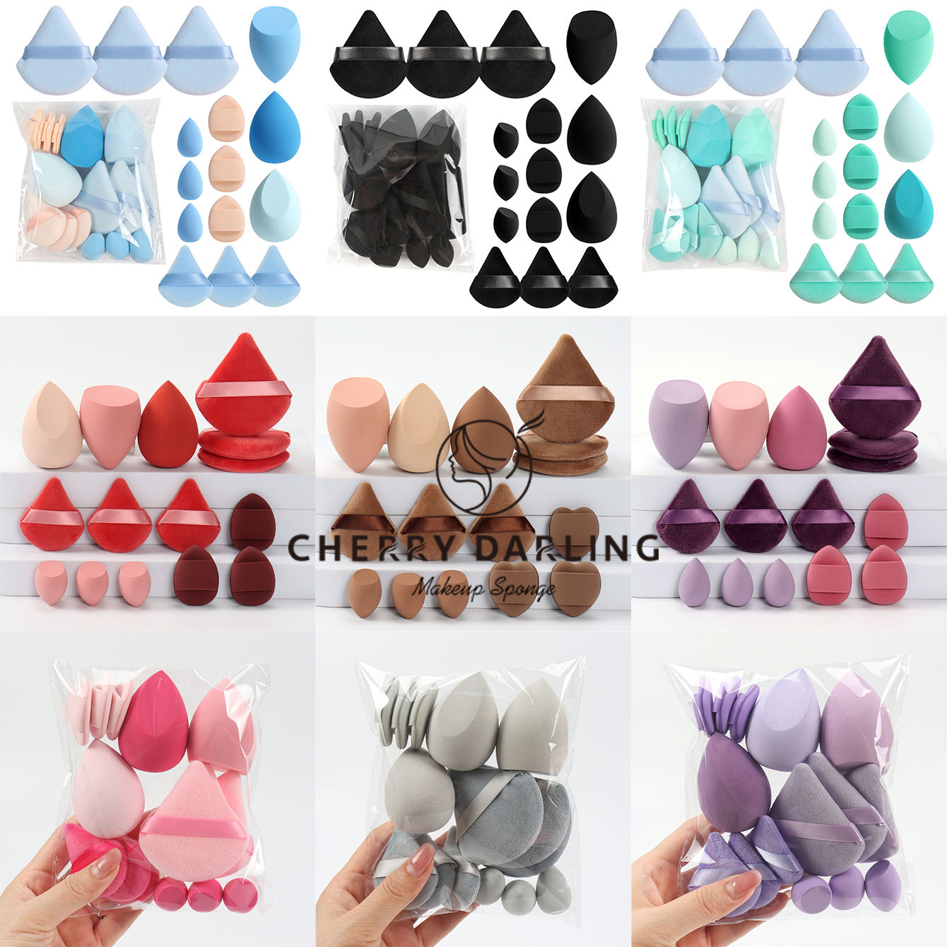 SPONGE SET - 15 Cans, 3 Loose Powder & 3 Mini Loose Powder & 3 Magora ini Makeup