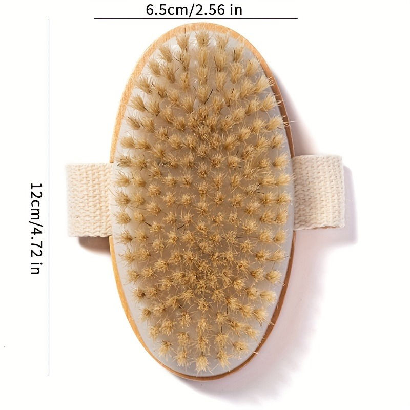 Thumbnail: Natural Bristle Body SPA Brush for Wet and Dry Skin, Soft Bath Massager for Home