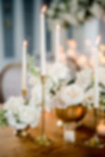 white and green flower centerpieces at a wedding at the Four Seasons in New Orleans with flowers by Leaf + Petal NOLA