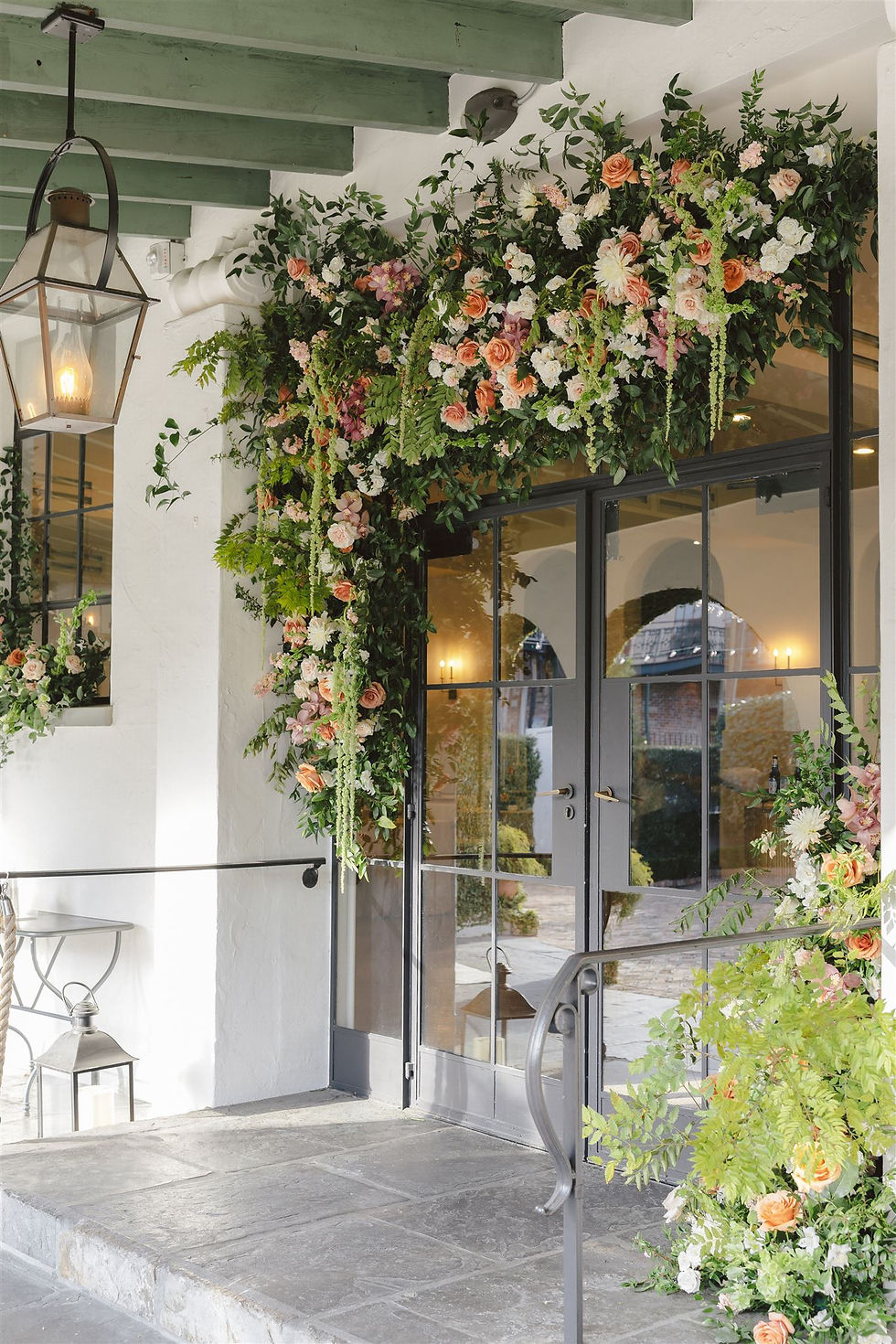 overhead door installation by Leaf + Petal NOLA at Il Mercato in New Orleans