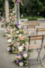 garden party wedding at the Elm Mansion, aisle markers, New Orleans florist, Leaf + Petal
